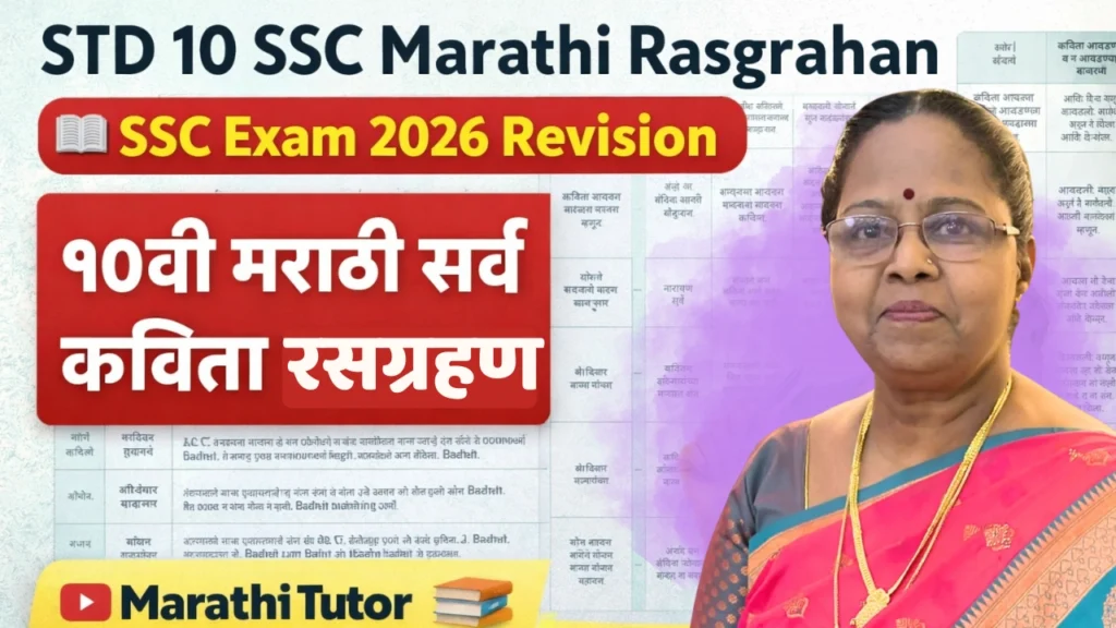 STD 10 SSC Marathi - रसग्रहण मराठी १०वी सर्व कविता